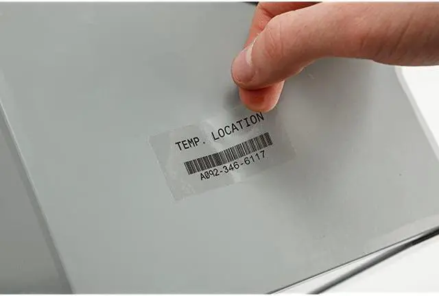 Alt view image 4 of 4 - Authentic M21500430 Clear Harsh Environment Polyester Label for Laboratory Asset Tracking and Datacom Labeling Black on Clear material Designed for BMP21PLUS and BMP21LAB Label Printers 5 Width 21 Le