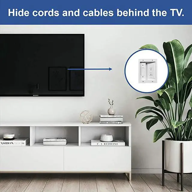 Alt view image 2 of 7 - Home Office Theater Home Theater In Wall TV Power Kit White 51 HT2102WHV1