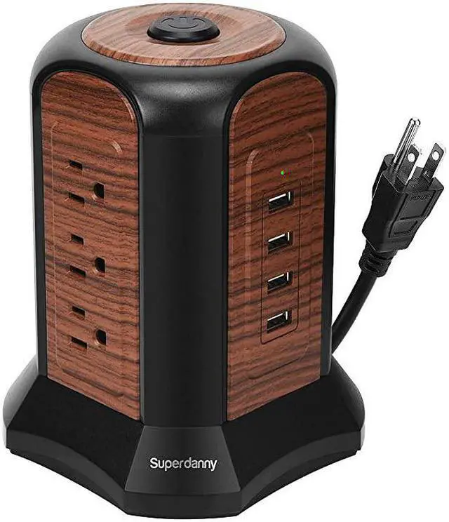 Main image of Power Strip Tower USB Surge Protector with 9 AC 4 USB Ports 98ft Multiple Electrical Outlet Extender Desktop Charging Station for Office Home Dorm Room