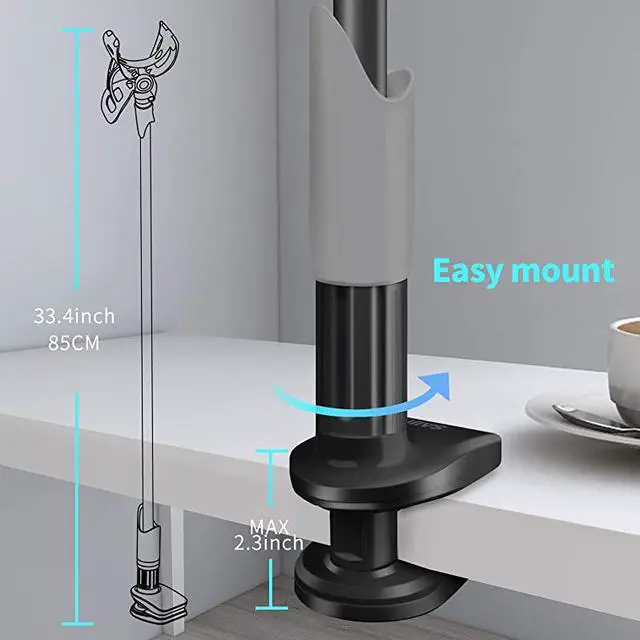 Alt view image 4 of 6 - Bed Phone Holder SAIJI Flexible Long Arm Phone Mount for Desk Clip Bracket Clamp Stand for 4065 Mobile Cell Phone Stand Document Camera Nintendo Switch Black