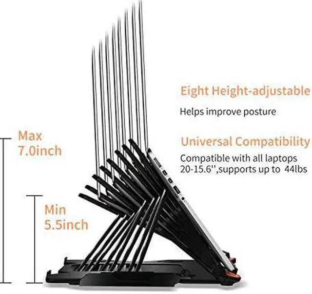Alt view image 4 of 7 - Stand Adjustable Computer Stand MultiAngle Stand Phone Stand Portable Foldable Riser Notebook Holder Stand Compatible for 10 to 17 s