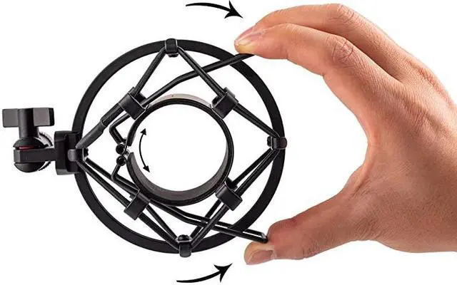 Alt view image 3 of 7 - Microphone Shock Mount, Mic Anti-Vibration Suspension Shock Mount Holder Clip for 44mm-49mm Diameter Condenser Mic