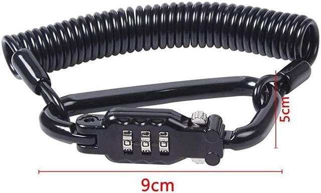 Alt view image 6 of 7 - Motorcycle Helmet Lock Cable Heavy Duty Universal Combination Lock Cable Caribeaner Lock Motorcycle Security PIN Locking Chain for Bike Helmet Jacket Cabinets Luggage