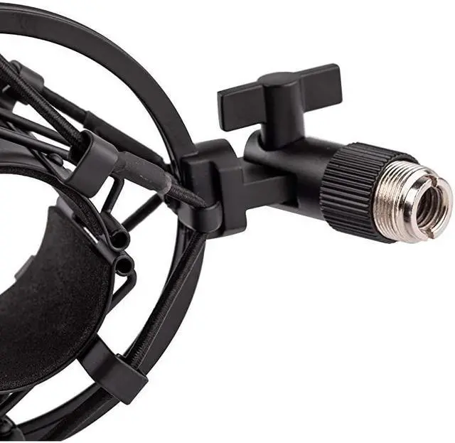 Alt view image 7 of 7 - Microphone Shock Mount, Mic Anti-Vibration Suspension Shock Mount Holder Clip for 44mm-49mm Diameter Condenser Mic