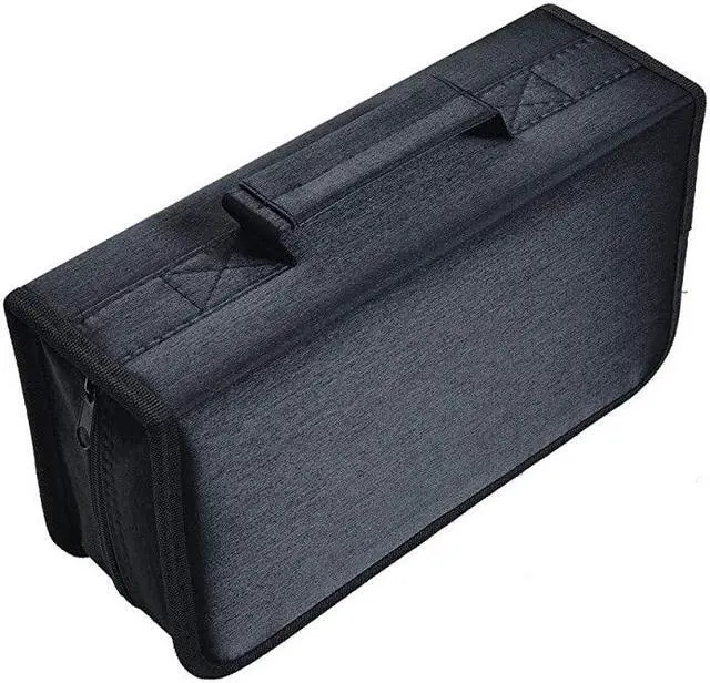 Alt view image 5 of 7 - CDDVD Case Holder 128 Capacity CD VCD Media Wallet Storage Holder Booklet Organizer Black