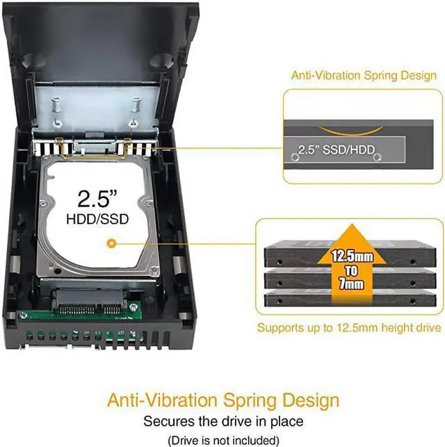 Alt view image 4 of 7 - 25 to 35 ToolLess Drive Adapter Converter Bracket Mounting Frame Tray for 5795125mm 25 inch HDDSSD with SATA III Interface EZConvert MB882SP1S1B