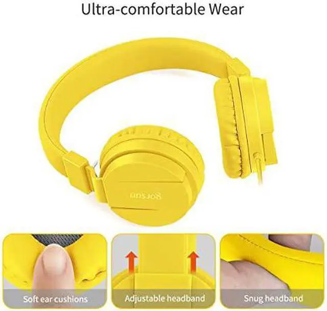 Alt view image 2 of 7 - Kids Headphones,  Lightweight Stereo Wired Children's Headsets for Kids Adults Adjustable Headband Toddler Headset for Smartphones Computer Pad Earphones