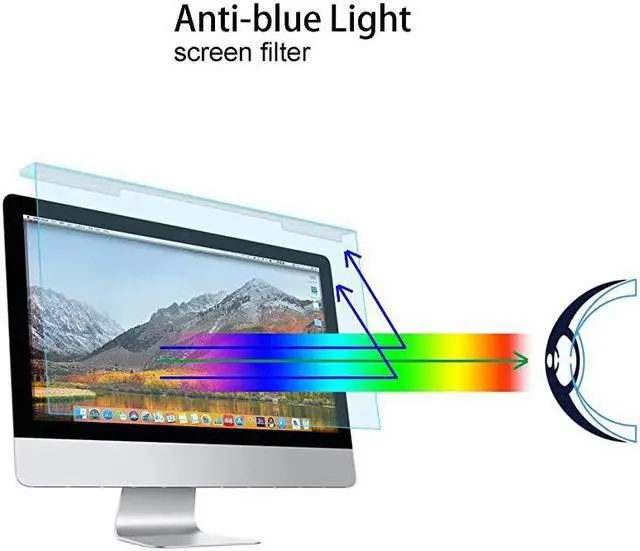 Alt view image 2 of 6 - 2022 inch Computer Blue Light Blocking Screen Protector AntiUV Eye Protection Filter Film for Diagonal 2021522 inch 169 Widescreen Desktop PC LED Monitor Panel1929 x 1248 inchL x W