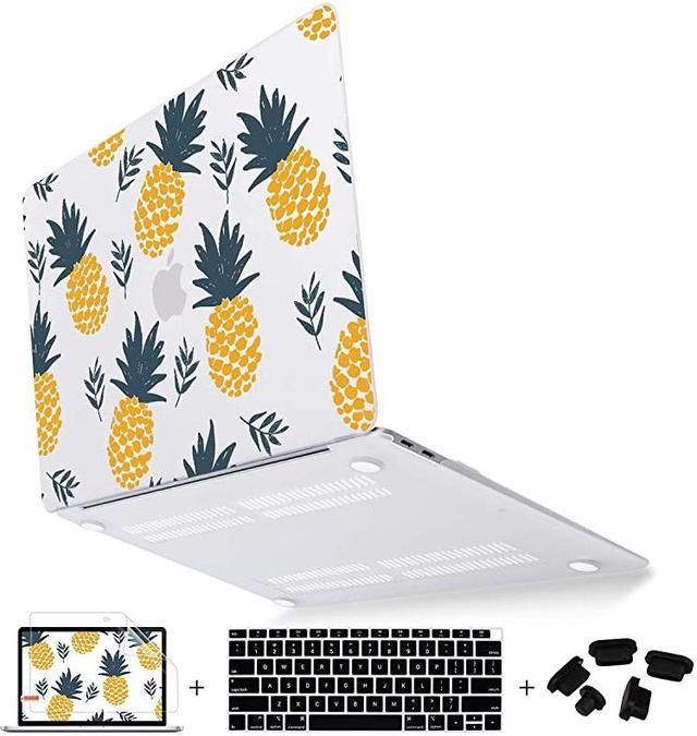 for MacBook Air 13 Inch Case M1 A2337 A2179 A1932 Retina Dispaly & Touch ID 2020  2019 2018 Release,Matte Plastic Hard Shell Cover Keyboard Skin Screen  Protector ,Pineapples 