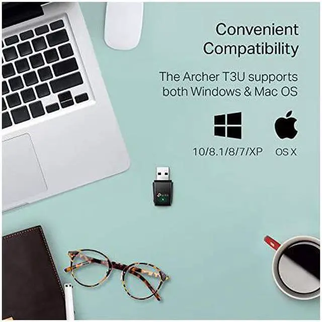 Alt view image 4 of 6 - AC1300 USB 3 0 Mini WiFi Adapter | 2 4G 5G Dual Band Wireless Network Adapter for PC Desktop | MU MIMO WiFi Dongle | Supports Windows 10 8 1 8 7 XP Mac OS X 10 9 10 14 Archer T3U