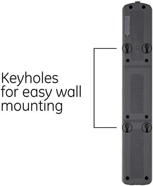 Alt view image 5 of 7 - 7 Strip Sur Protector with 2 Port USB Charr 3 Ft Power Cord Twist to Close Safety Outlets1300 Joules 21A10W UL Listed Black 33664