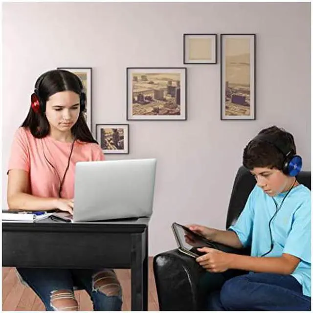 Alt view image 5 of 7 - HeadphonesBulk 10Pack Student On Ear Color Varieties Comfy Swivel Earphones for Library School Airplane Kidsfor Online Learning and TravelNoise Reducing HQ Stereo Sound 35mm Jack