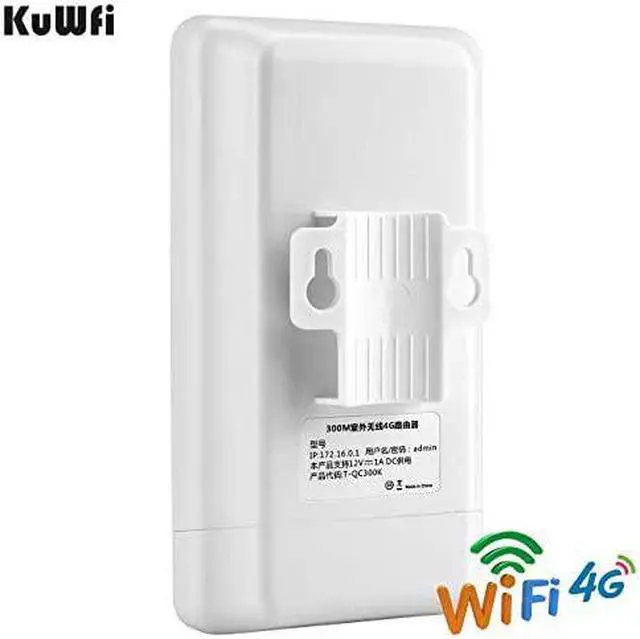 Alt view image 3 of 7 - 300Mbps Outdoor 4G LTE CPE WiFi Router with Sim Card Slot CAT4 SIM Routers with POE Adapter Work with IPcamera or Outside WiFi Coverage (US Version B2/B4/B5/B12/B13/B14/B66/B71)