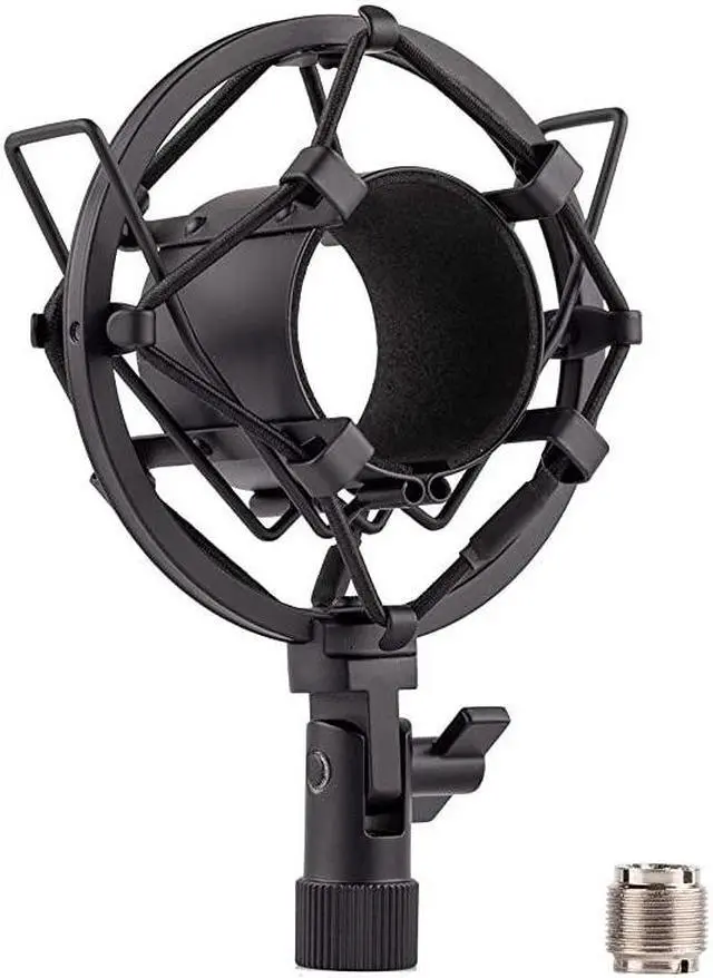 Main image of Microphone Shock Mount, Mic Anti-Vibration Suspension Shock Mount Holder Clip for 44mm-49mm Diameter Condenser Mic