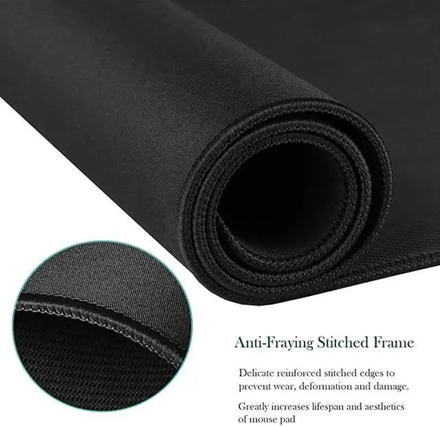 Alt view image 2 of 7 - Extended Gaming Mouse Pad with Stitched Edges 315X157In Durable NonSlip Natural Rubber Base Waterproof Computer Keyboard Pad Mat for Esports ProsGamerDesktopOfficeHomeBlack