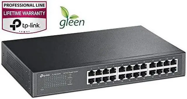 Alt view image 4 of 5 - 24 Port Gigabit Ethernet Switch | Desktop/ Rackmount | Limited Lifetime Protection | Plug & Play | Shielded Ports | Sturdy Metal | Fanless Quiet | Traffic Optimization | Unmanaged (TL-SG1024S)