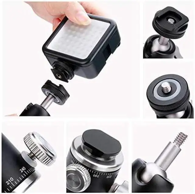 Alt view image 6 of 7 - Tripod Mini Ball Head with Cold Shoe - Metal Professional Panoramic Ballhead 360° Pan 90° Tilt Tripod Mount Adapter with 1/4" Screw for DSLR /Light Stand/Cell Phone/Monopod/Gopro