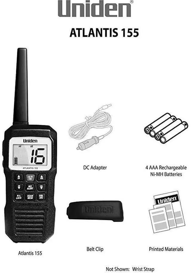 Alt view image 3 of 6 - Atlantis 155 Handheld TwoWay VHF Marine Radio Floating IPX7 Submersible Waterproof DualColor Screen All USAInternationalCanadian Marine Channels NOAA Weather Alert 10 Hour Battery