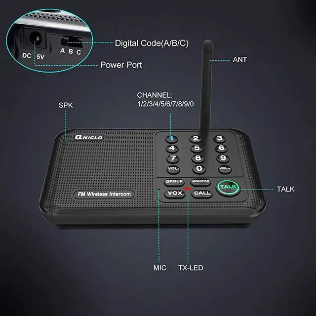 Alt view image 7 of 7 - Intercoms Wireless Intercom System for Home Long Range House Intercom System for Office Two Way Wireless Intercom Systems for Business 4WayIntercoms