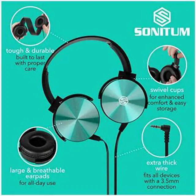 Alt view image 4 of 7 - HeadphonesBulk 10Pack Student On Ear Color Varieties Comfy Swivel Earphones for Library School Airplane Kidsfor Online Learning and TravelNoise Reducing HQ Stereo Sound 35mm Jack