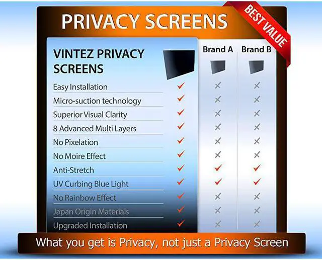 Alt view image 3 of 7 - 24 Inch High Clarity Computer Privacy Screen Filter for Widescreen Computer Monitors 212 x 134 540 x 340mm Monitor Frame Hanging Type