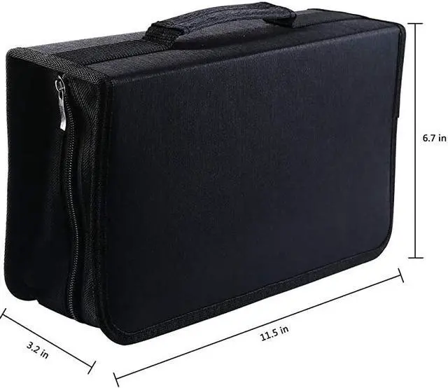 Alt view image 7 of 7 - CDDVD Case Holder 128 Capacity CD VCD Media Wallet Storage Holder Booklet Organizer Black
