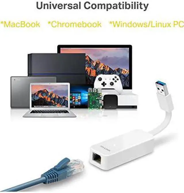 Alt view image 5 of 7 - USB to Ethernet Adapter Foldable USB 3 0 to 10 100 1000 Gigabit Ethernet LAN Network Adapter Support Windows 10 8 1 8 7 Vista XP for Desktop Laptop Apple MacBook Linux and More Ue300 TL UE300