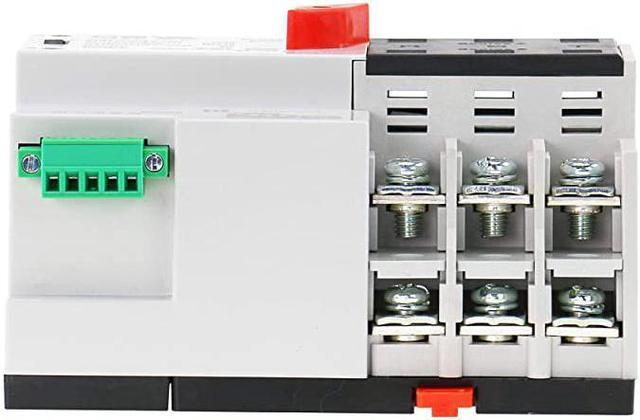 Alt view image 3 of 7 - W2R3P Din Rail Mounted Automatic Transfer Switch Three Phase ATS 100A Power Transfer Switch W2R 3P 100A