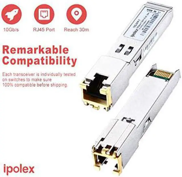 Alt view image 2 of 4 - SFP+ RJ45 Copper Transceiver BaseT Module for Cisco SFPTS Ubiquiti D Link Supermicro Netgear Mikrotik Cat6a7 30Meter