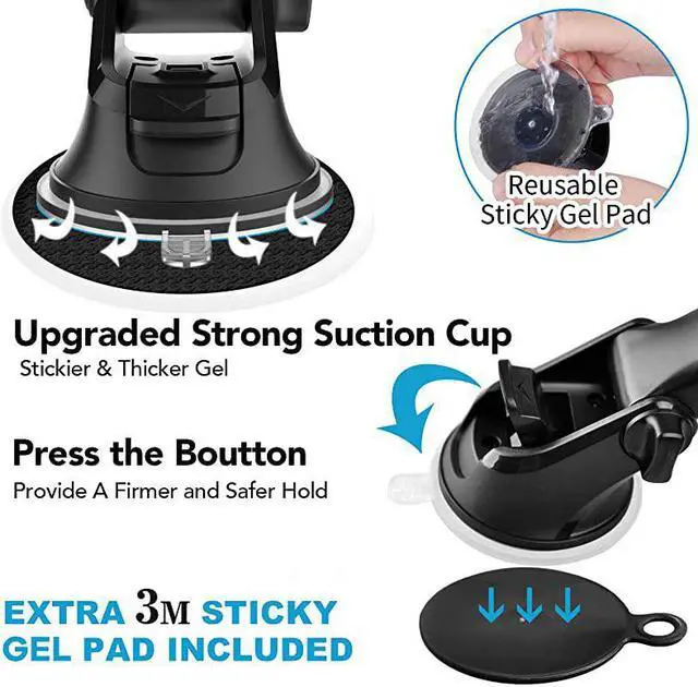 Alt view image 5 of 7 - Suction Cup Mount Part with Dashboard Pad Disc 172mm Ball Joint Suction Cup with Adhesive Mounting Disk for Phone Mount Phone Holder Magnetic Mount WindshieldGPS
