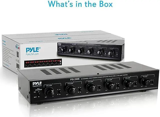 Alt view image 7 of 7 - 6 Channel Speaker Selector Switch Multi Zone A B Speaker Distribution Controller Box w Independent Audio Source Volume Control Supports Home Theater Stereo Receiver System  PSLSW6