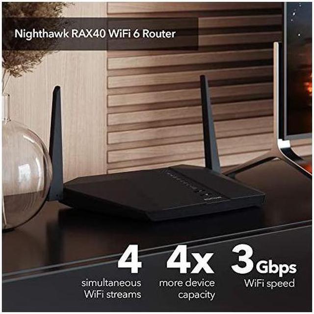 Alt view image 2 of 7 - Nighthawk 4Stream AX4 Wifi 6 Router RAX40 AX3000 Wireless Speed Up to 3 Gbps | 1500 Sq Ft Coverage