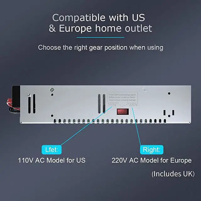 Alt view image 2 of 7 - 110V AC to 12V DC Converter Power Supply Adapter Switch Transformer Max 50A 600W New Version
