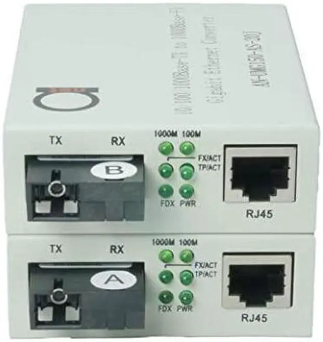 Alt view image 2 of 7 - Mode SC WDM Fiber BiDi Gigabit Media Converter Builtin Fiber Module 20km 1242 Miles to UTP Cat5e Cat6 10 100 1000 RJ45 Auto Sensing Gigabit or Fast Ethernet Speed 1 Pair