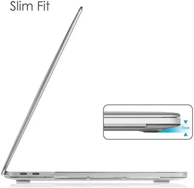 Alt view image 3 of 7 - Case for MacBook Pro 13 2019 2018 2017 2016 Release Protective Snap On Hard Shell Cover for MacBook Pro 13 Inch A2159 A1989 A1706 A1708 withWithout Touch Bar and Touch ID CryClear