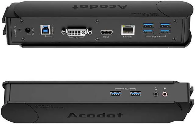Alt view image 5 of 7 - USB 30 Universal Laptop Docking Station  Dual Monitor Dock Support Windows Equipped with Dual HDMI and DVIVGA Gigabit Ethernet Audio 6 USB Ports