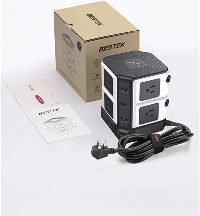 Alt view image 7 of 7 - USB Power Strip 8Outlet Surge Protector 1500 Joules with 40W8A 6 USB Charging StationETL ListedDorm Room Accessories