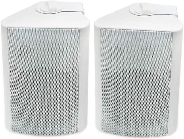 Alt view image 3 of 6 - 5 25 Inches 200 Watts Indoor Outdoor Patio Bluetooth Speakers with Superior Stereo Dome Tweeter All Weather Wired Wall Mount System White