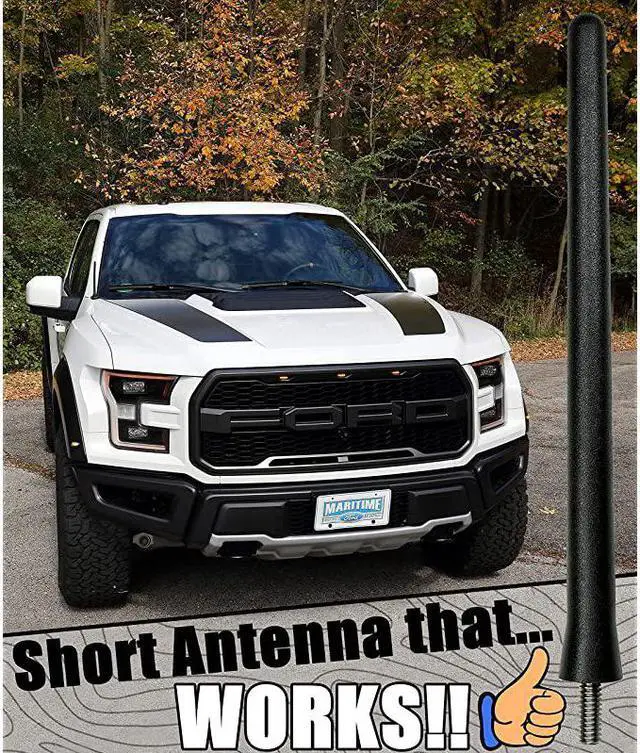 Alt view image 5 of 7 - The Original 6 3/4 Inch is Compatible with GMC Sierra 1500 (2006-2021) - Car Wash Proof Short Rubber Antenna - Internal Copper Coil - Premium Reception - German Engineered