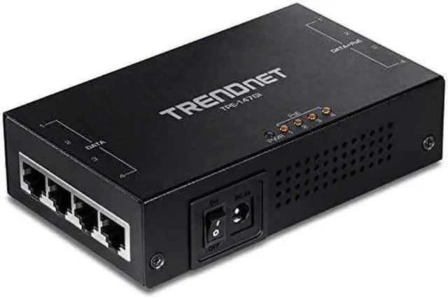 Main image of 65W 4-Port Gigabit PoE+ Injector, TPE-147GI, 4 x Gigabit Ports(Data in), 4 x gigabit PoE Ports(Data + PoE Out), Multi-Port PoE+ Injector up to 100m(328 ft.), Add PoE+ Power to Non-PoE Switch