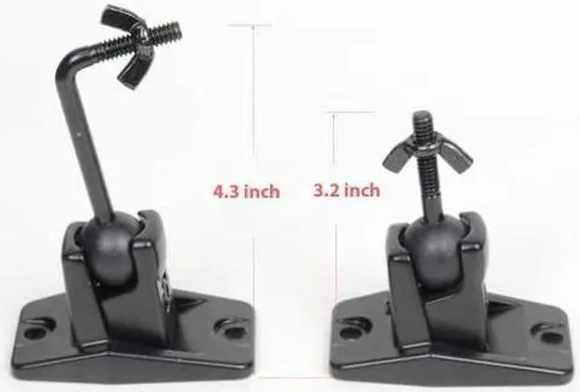 Alt view image 4 of 6 - Speaker Wall Ceiling Mount Bracket One Pair for Universal Satellite, fits Keyhole and Thread Hole with 1/4 20 Threads, 4mm and 5mm Black 1ST