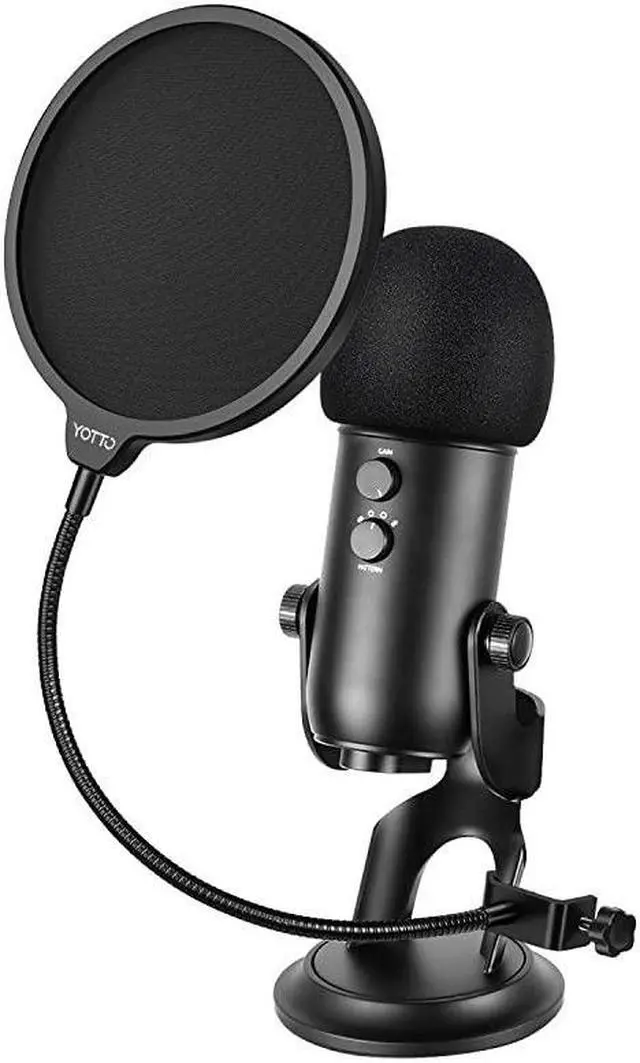 Alt view image 5 of 7 - Microphone Pop Filter For Blue Yeti and Any Other MicrophoneDual Layered Wind Pop Screen With 360°Gooseneck Mic Cover Foam Windscreen for Blue YetiYeti Pro Condenser Microphone2 in 1 Pack