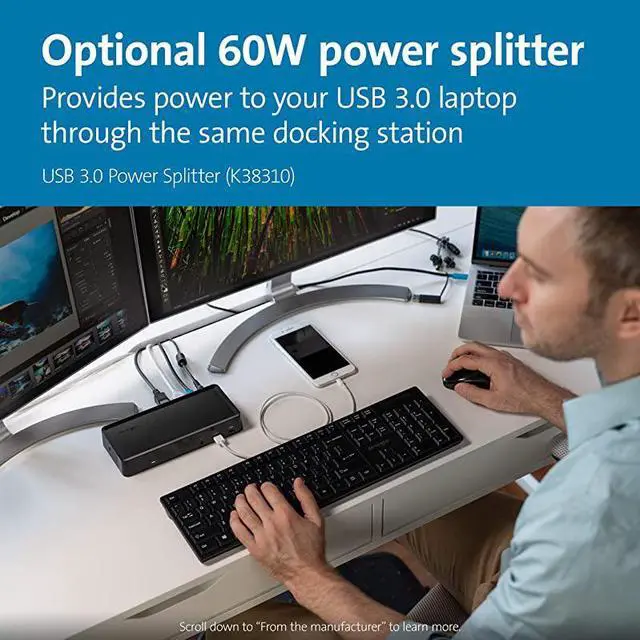 Alt view image 6 of 7 - SD4700P USBC or USBA 60W PD Dual Display Docking Station with Power Delivery for Windows PCs Surface Pro Surface Laptops and MacBooks TAA Compliant K38240NA