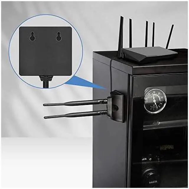 Alt view image 7 of 7 - Dual WiFi Antenna with RPSMA Male Connector 24GHz 5GHz Dual Band Antenna Magnetic Base for PCIE WiFi Network Card USB WiFi Adapter Wireless Router Mobile Hotspot