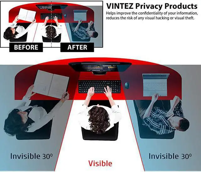 Alt view image 7 of 7 - 24 Inch High Clarity Computer Privacy Screen Filter for Widescreen Computer Monitors 212 x 134 540 x 340mm Monitor Frame Hanging Type