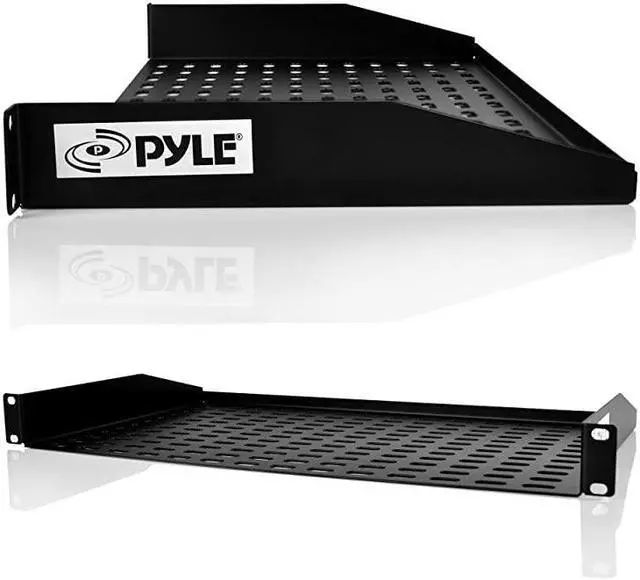 Alt view image 2 of 5 - 19Inch 1U Server Rack Shelf Vented Shelves For Good Air Circulation Cantilever Mount Wall Mount Rack Universal Device Cabinet Shelf Computer Case Mounting Tray Black PLRSTN14U