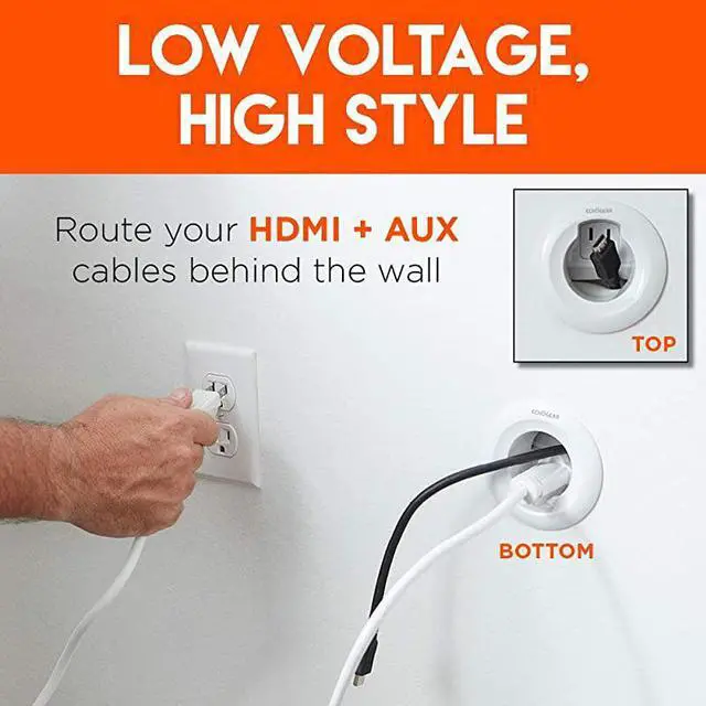 Alt view image 2 of 7 - in Wall Cable Management Kit Includes Power Low Voltage Cable Management Hide TV Wires When Mounting A TV Includes Hole Saw Drill Attachment for Easy Install