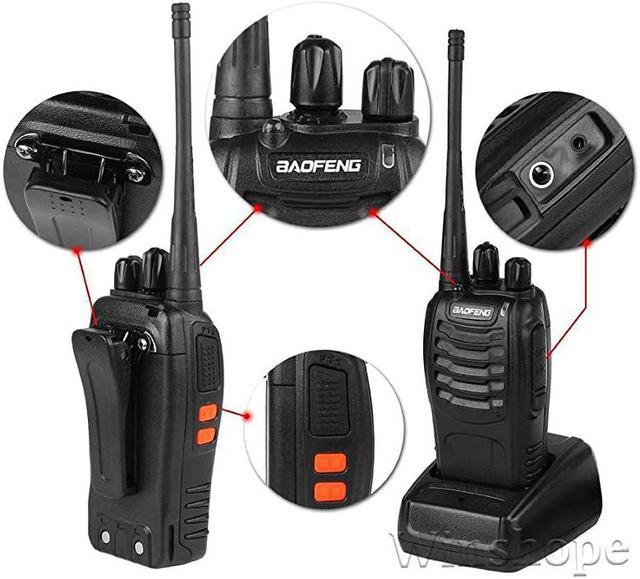 6pcs BAOFENG BF-888S Walkie Talkie for Adults, Long Range Two Way Radio,  1500mAh 16 CH, 6 Radios 6 Earpieces 1 Six-way Charger 1 Cable