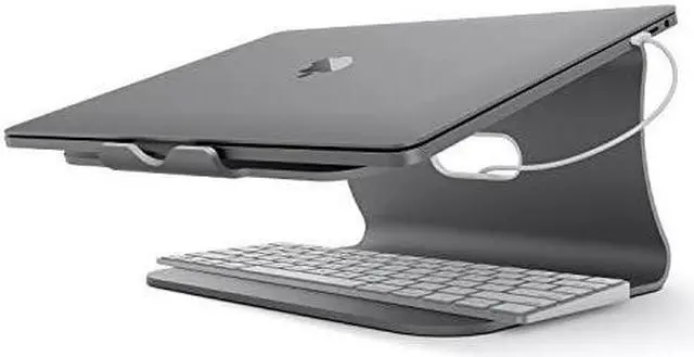 Alt view image 3 of 7 - Laptop Stand -  Aluminum Cooling Computer Stand: [Update Version] Stand, Holder for Apple MacBook Air, MacBook Pro, All Notebooks, Grey (Patented)