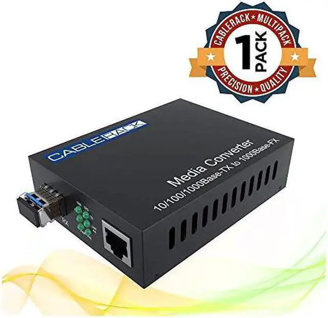 Main image of Gigabit Media Converter LC SingleMode Fiber Media Converter up to 10KM 101001000BaseTx to 1000BaseLX LX Transceiver Included by